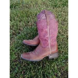 Ariat Women's US 10B Quickdraw Square Western Boots Tack Rodeo Brown 10004719